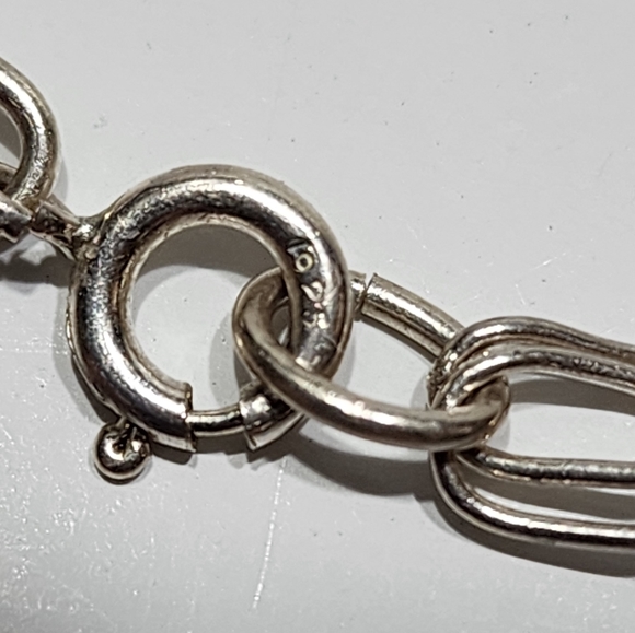 2 Sterling Silver Bracelets Round Oval Links & Double Link Style Bracelet - Picture 5 of 5